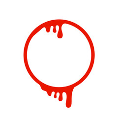 Red Dripping Circle Frame Illustration