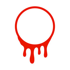 Red Dripping Circle Frame Illustration