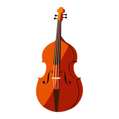 Fototapeta premium A simple, flat-design illustration of a double bass.