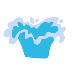 Water splashes. Cartoon aqua splashing, blue ocean waves, drops and water flows, transparent water splash flat vector illustration set. Clean water motion collection