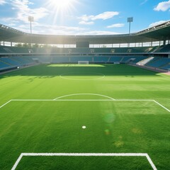 Obraz premium soccer field with soccer ball