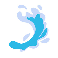 Water splashes. Cartoon aqua splashing, blue ocean waves, drops and water flows, transparent water splash flat vector illustration set. Clean water motion collection