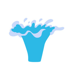 Water splashes. Cartoon aqua splashing, blue ocean waves, drops and water flows, transparent water splash flat vector illustration set. Clean water motion collection