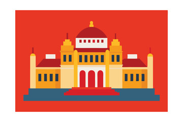 Grand Architectural Design Majestic Building Illustration