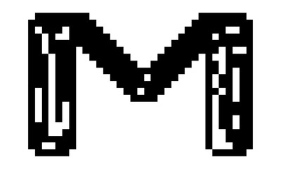 m letter vector pixel art