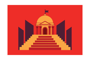 Grandiose Architectural Design Majestic Building with Monumental Staircase