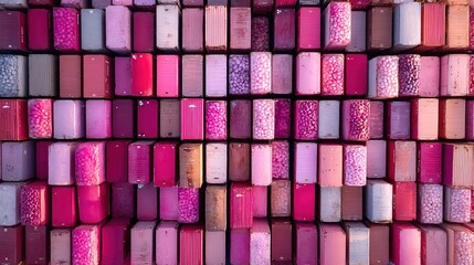 Abstract geometric patterns of shipping containers from above, a study in order and symmetry