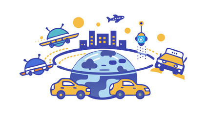 Fototapeta premium planet flying vehicle traffic