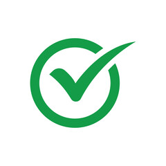 Green right tick mark icon for any checklist