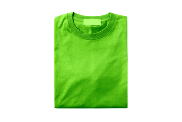 Lime Green T-shirt Mockup. Playera doblada mockup. PNG