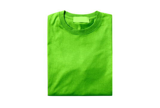 Lime Green T-shirt Mockup. Playera doblada mockup. PNG