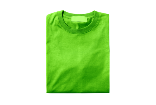 Lime Green T-shirt Mockup. Playera doblada mockup. PNG