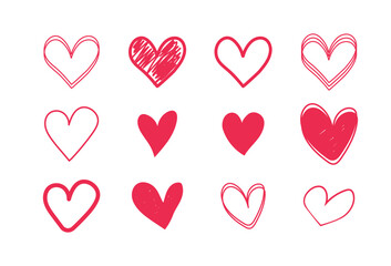 Different Heart icon. Red heart vector icon. Like icon vector. Instagram like notification