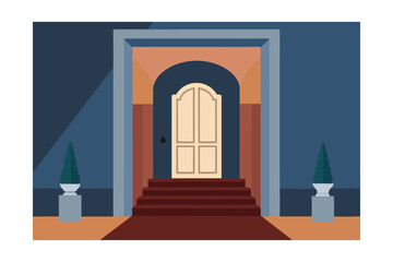 Fototapeta premium Elegant Entrance Grand Door Design with Architectural Details