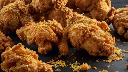 Golden Crispy Fried Chicken Pile for National Fried Chicken Day
