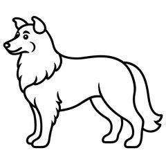 Sheepdog  line art icon on white background.