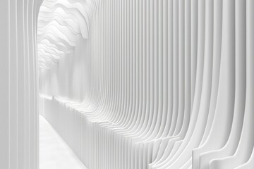 Clear Pixel Visual of White Stripe Pattern Futuristic Background 3D Render Illustration