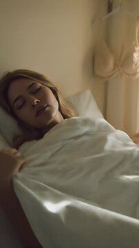 Peaceful rest a woman celebrates no bra day in comfort and serenity