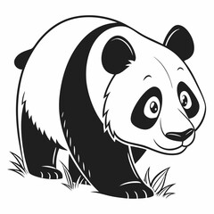 Adorable Panda Icon with Round Eyes