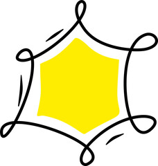 Hand drawn doodle yellow color frame