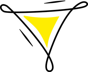 Hand drawn doodle yellow color frame