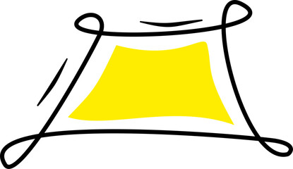 Hand drawn doodle yellow color frame