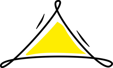 Hand drawn doodle yellow color frame