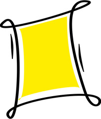 Hand drawn doodle yellow color frame