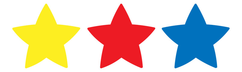 Primary Color Stars: Yellow, Red, Blue