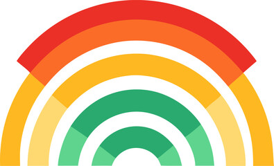 Email campaign metrics: radial progress bars with layered strokes with white background.