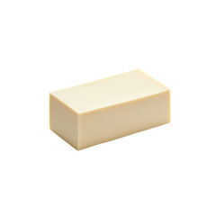 A block of fresh tofu isolated on a white background in high resolution

