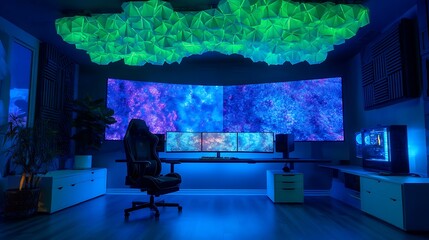 "Digital Comfort Zone: Interior Decor with High-End PC Setup"

"Smart Space Design: Computer-Focused Interior Background"

"Minimalist Office Setup with High-Tech Computer Aesthetic"