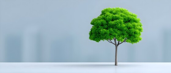 Obraz premium Lush green tree on a minimalist background
