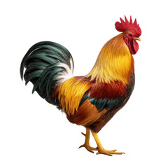 Fototapeta premium Colorful rooster isolated on transparent background
