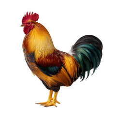 Fototapeta premium Colorful rooster isolated on transparent background