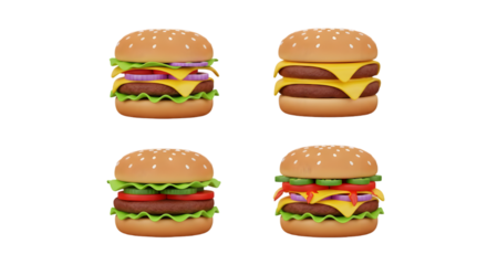 Juicy Cartoon Hamburger Collection