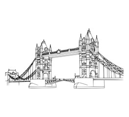 Obraz premium Tower Bridge line art, Tower Bridge – Architecture, History & Best Photo Spots