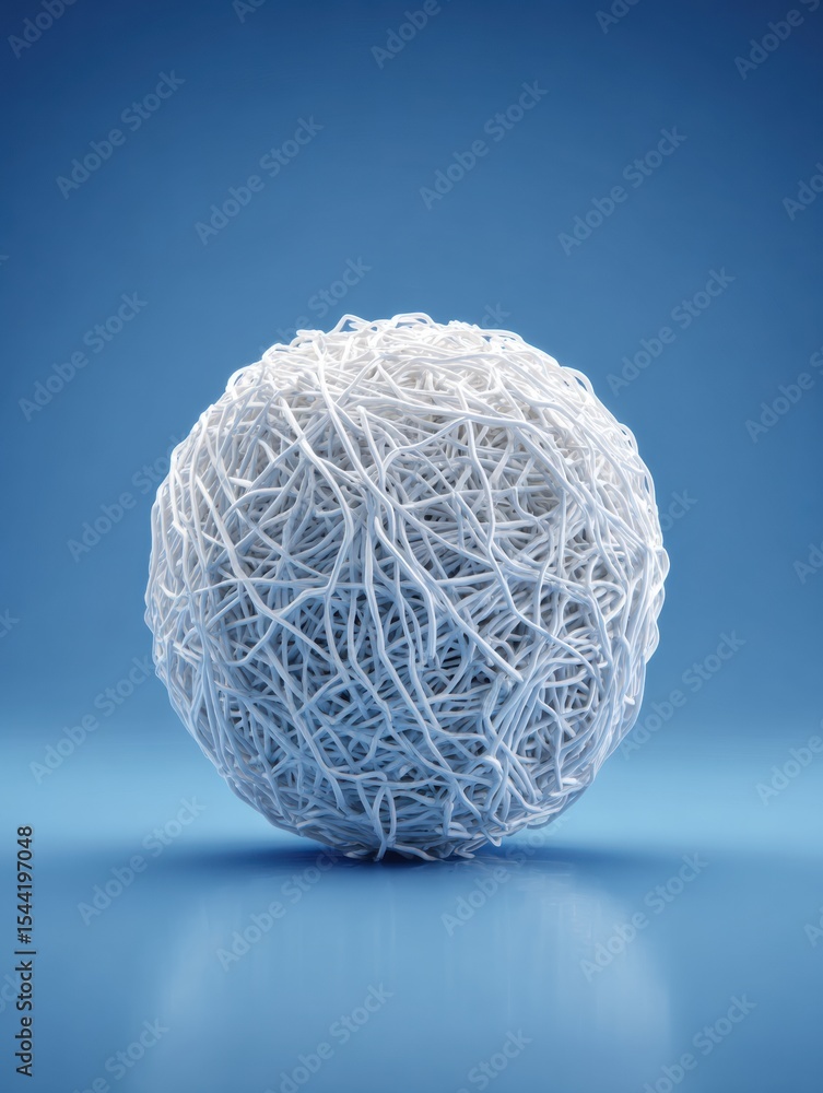 Poster Ball of String Transitions Into Intricate Nervous System Design With Clean Presentation and Vibrant Background