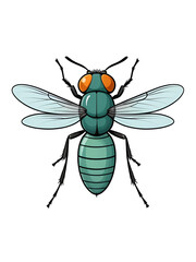 Glossinidae tsetse fly icon cartoon vector. Insect mosquito. Tik house