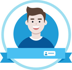 LinkedIn articles cover template: banner, author avatar circle, headline area with white background.