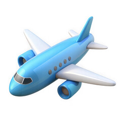 Blue airplane illustration isolated on a black background suitable for travel and transportation concepts