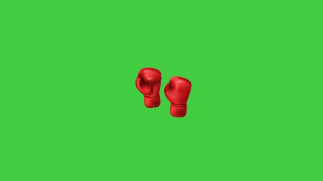 A stylized 3D animation of a pair of boxing gloves in motion, symbolizing strength, combat, and sportsmanship. Ideal for use in sports intros, fitness promos, fighting-themed content, or motion graphi
