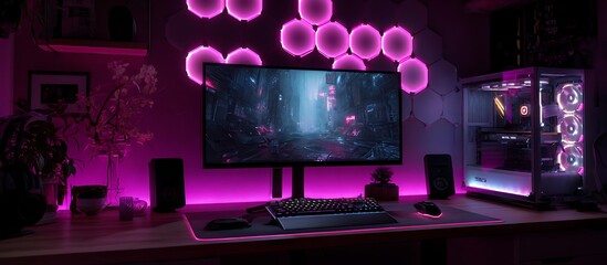 "Modern Workspace Vibes: Sleek Interior with Computer Setup"

"Tech-Inspired Elegance: Interior Design Meets Digital Aesthetics"

"Futuristic Workstation: Minimal Computer Interior Background"

