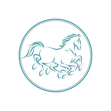 Sleipnir Line logo design, Horse with 8 leg logo