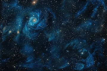 Clear Pixel Visual of Starry Night Tapestry of Stars, Nebulae, and Galaxies