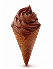 Delicious Chocolate Ice Cream in a Waffle Cone A Sweet Summer Treat Perfect for Hot Weather