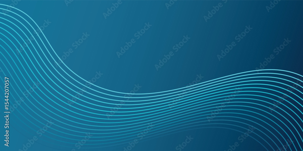 Poster abstract dark blue color. futuristic technology background. dynamic line wave big data particle flow