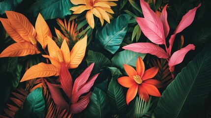 Vibrant tropical foliage