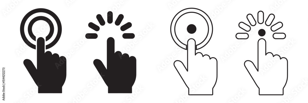 Poster hand click icon vector. pointer sign and symbol. hand cursor icon