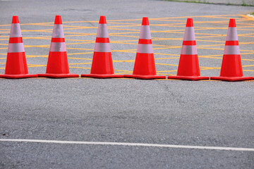 traffic cones on the road
